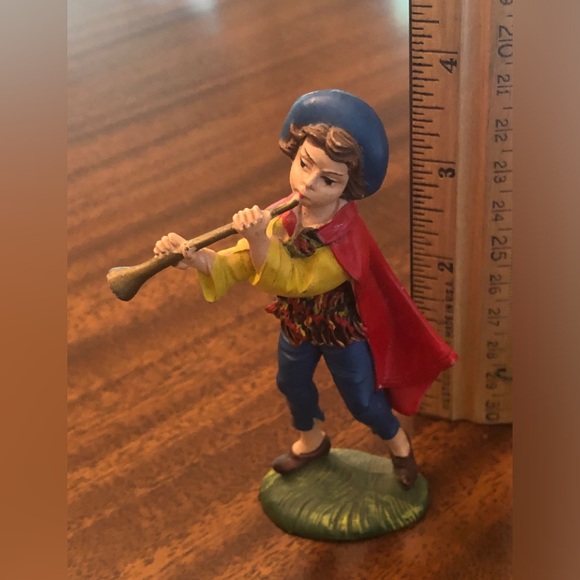 Vintage Italian Nativity Figure Plastic Replacement Shephard Boy Playing Horn - Picture 14 of 16